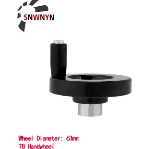 CNC 3D Printer Lathe Milling Machine Hand Wheel W/ Revolving Handle Grip Diameter 63mm For T8 Lead Screw Trapezoidal Lead Screw