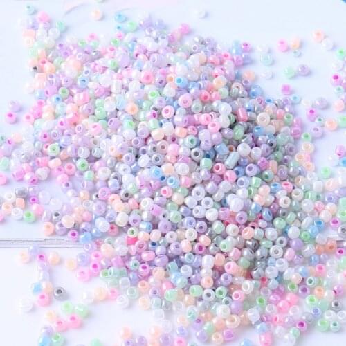 400pcs 3MM Mix Color Cream Glass Czech Seedbeads Spacer Beads Round Hole Bead for Jewelry Making Handmade DIY Beaded Chain