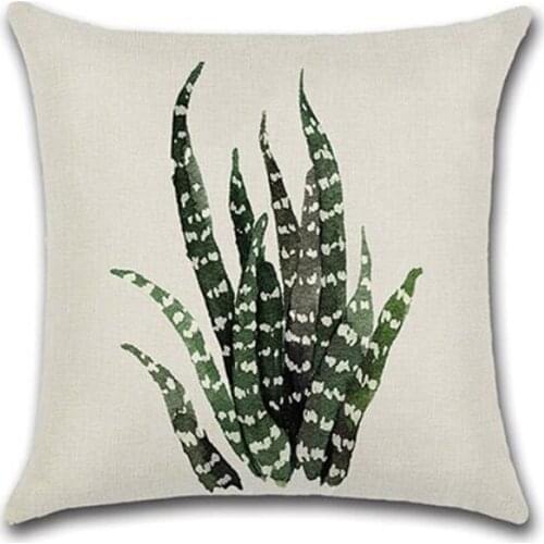 45x45cm Creative Minimalist Green Plant Green Leaf Series Pillowcase Linen Pillow Cushions Dustproof Waterproof Cover Home Item