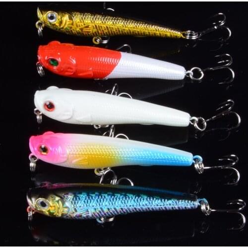 6Pcs/lot 6.5cm 7g 3D Eyes 5 Colors Fishing Lure Artificial Plastic Minnow Crankbait Carp Fishing All Bait Everything for Fishing