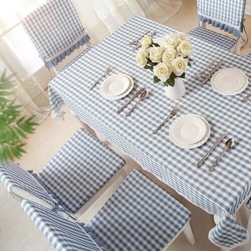 Home Decoration Accessories Plaid Waterproof Antependium Polyester Table Mat Chair Pollution Mats Rectangular Contracted Fresh