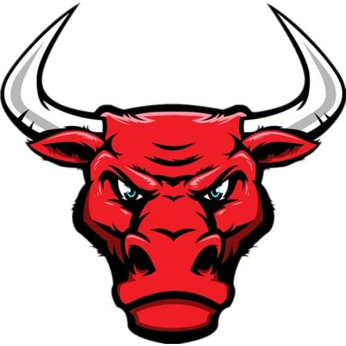 Car Sticker Bull Head Red Color Animal Funny Colorful Automobiles Motorcycles Exterior Accessories PVC Decals