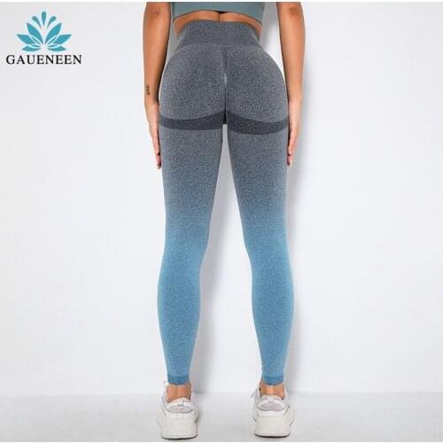 Seamless Leggings Women Female High Waist Anti Cellulite Scrunch Sport Workout Gradient Pants Acitve Fitness Gym Yoga Sportswear