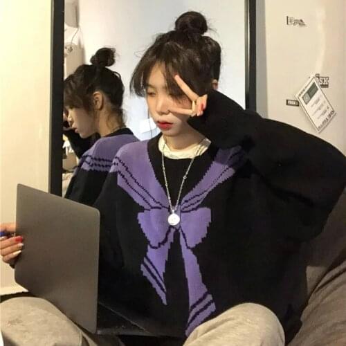 Pink cartoon print high-waisted black straight pants women couple wide leg students loose sports clothes streetwear jogger size