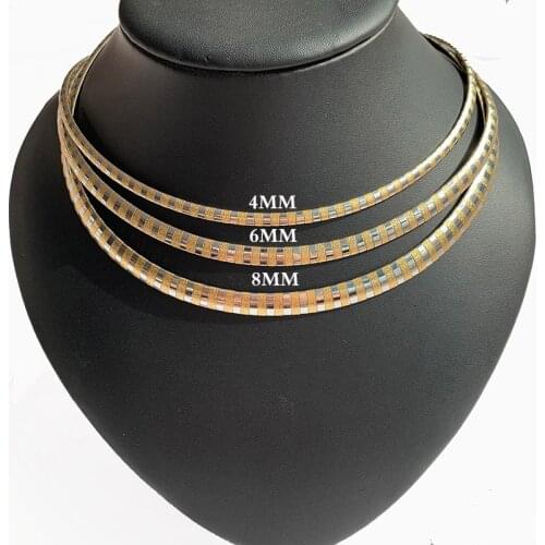 4 6 8MM Stainless Steel Choker For Women Collar Chains Necklaces New Style Snake Chain For Girl Gifts