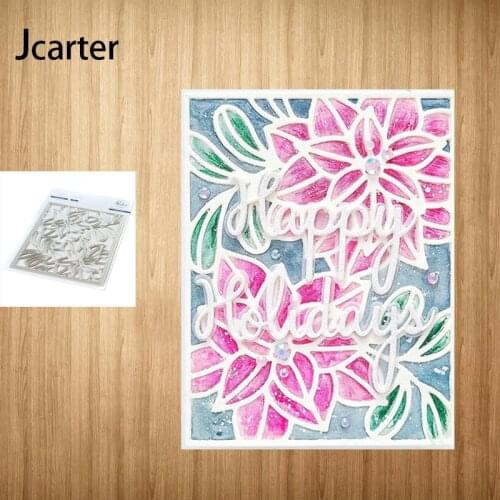 Flowers Branch Leaves Rectangle Metal Cutting Dies Shape Scrapbook Craft Die Cut Stencil Card Make Mould Sheet Decoration Design