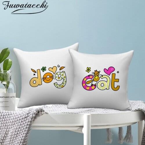 Fuwatacchi Best WordArt Letter Print Cushion Cover Decorative Colorful Words Pillow Covers for Home Sofa Fall Decore Pillowcases