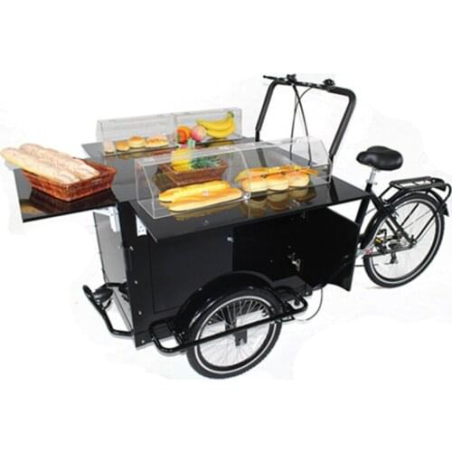Food Vending Car Cargo Bike 3 Wheel Electric Tricycle Mini Street Bicycle Fruit Coffee Food Cart Customizable