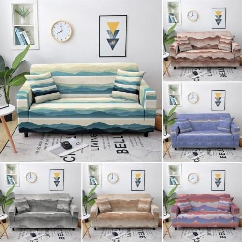 Elastic Sofa Cover For Living Room Mountain Texture Stretch Sofa Slipcover Abstract Natural Landscape Couch Cover 1/2/3/4 Seater