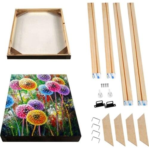 Canvas Oil Painting Wood Frame DIY Canvas Picture Photo Frame For Bar Oil Painting Wall Art Painting By Numbers Wooden Frame