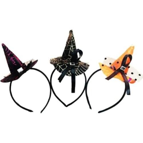 Creative Halloween Hair Bands Little Witch Hat headband Cuffs Witch Head Hoop For Halloween Party Decoration Props Supplies