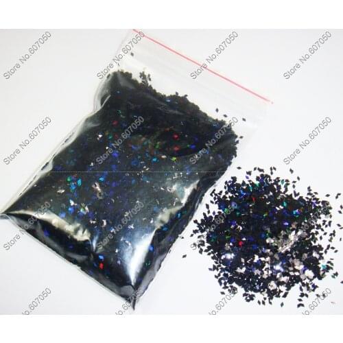 50gram 1MM Laser Holographic Black Diamond rhombus Glitter Paillette Spangle Shape for Nail Art Decoration Glitter Crafts