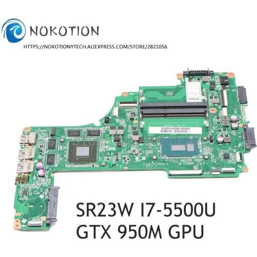 NOKOTION Laptop Motherboard For TOSHIBA Satellite P50-C P55-C P50T-C DABLQFMB8F0 A000391380SR23W I7-5500U CPU GTX950M 2G