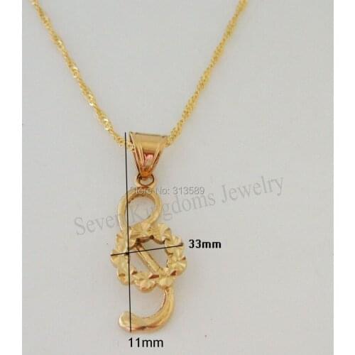 Min order 10$ /- YELLOW GOLD OVERLAY FILLED 18" NECKLACE&MUSIC NOTE SIGN PENDANT/Great Gift Money Maker