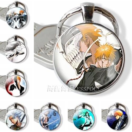 Fashion Accessories Jewelry Bleach Pendant Glass Dome Keychain Keyring Ichigo Kurosaki Shinigami Hollow Mask Keyring Anime Manga