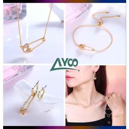 Fashion SWA High Quality Exquisite Crystal Clip Clip Pin Pin Series Womens Necklace Bracelet Earrings Sweet Romantic Gift
