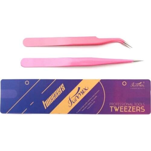 Eyelash Extension Tweezers Makeup Stainless Steel Non-magnetic Pincet False Eyelash Tweezers 3D accurate tweezers