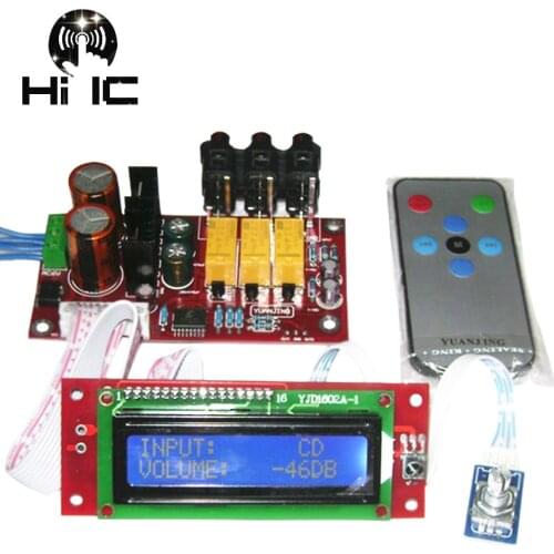 Olive PGA2311 Audio Volume Stereo Pre-amplifier Preamp Board with Remote Control LCD Display Free Shipping