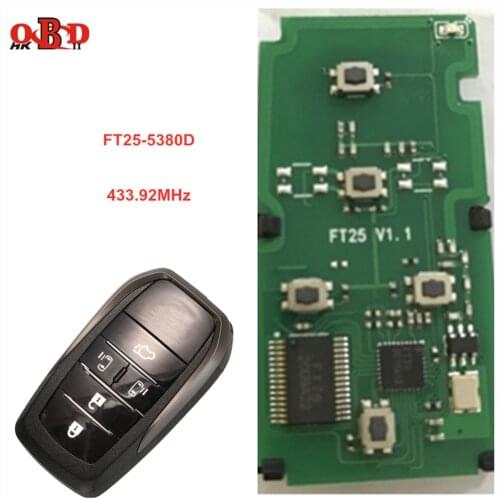 Lonsdor 5 Buttons 433.92MHz Car Keyless-Go Smart Remote Key for Toyota Alphard 2006-2016 Smart Control FT25-5380D PCB Board