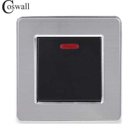 COSWALL 20A Luxury Switch With Neon Indicator High Power Kitchen Water Heater On / Off Wall Switch Air Condition Switch