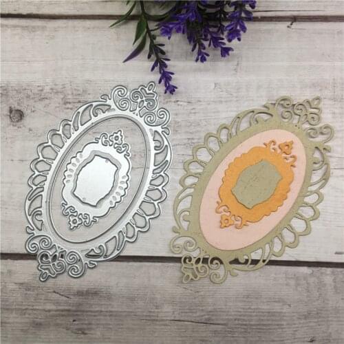 DIY Oval Cutting lace Metal Dies Stencils for Metal steel Scrapbooking photo album Decorative Embossing Paper Cards 122x78mm