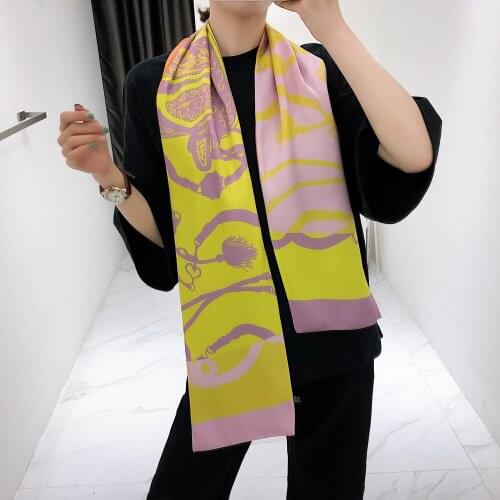 160*20cm New Rope Tassel Cashew Double Layer Twill Weave Silk Scarf Womens Long Scarves