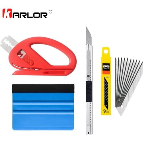 4pcs/set Car Vinyl Wrap Film Squeegee Scraper Tools Vehicle Sticker Installation Kit Cutter Knife Car Styling Auto Accessories