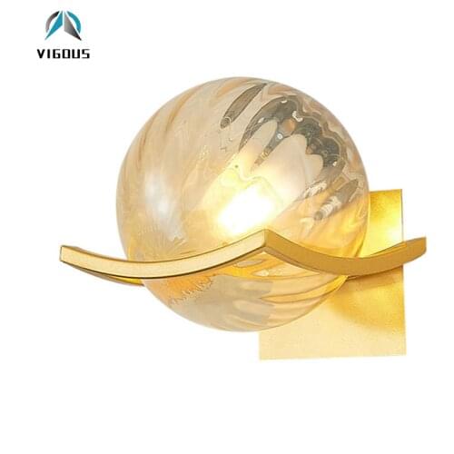 Modern Nordic Led E27 Wall Lamp Bedroom Light Metal Wall Scones Glass Globe Lustre Indoor Light Fixtures Led Lamparas