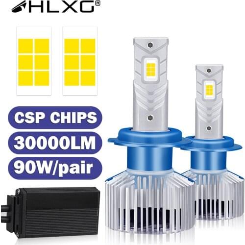 HLXG H4 lámpara led HB3 HB4 LED luces lamp luz led 6000K H11 9005 9006 led headlight auto car Light 12V h7 30000LM H8 H9 h7 bulb