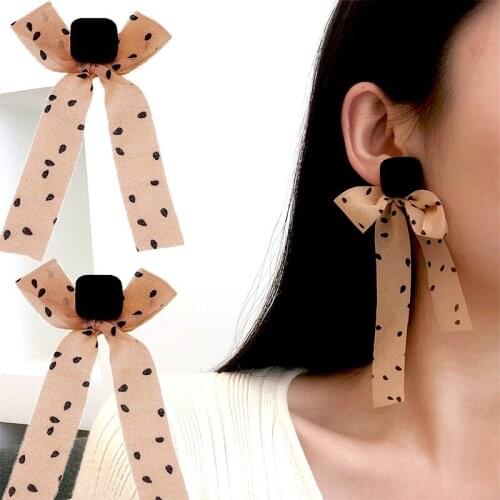 Temperament Lace Bowknot Long Earrings Sweet Super Fairy Tassel Personality Pendant Earrings Ladies Jewelry Accessories