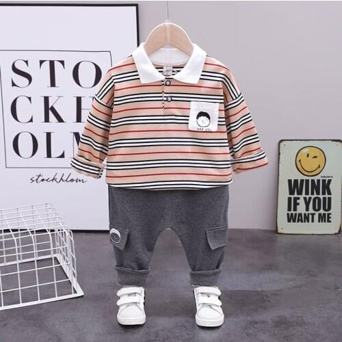Spring Infant Clothing Sports Striped Candy strips T-shirt Pants 2pcs/Sets Children Toddler Tracksuit Baby Boys Clothes Suit set