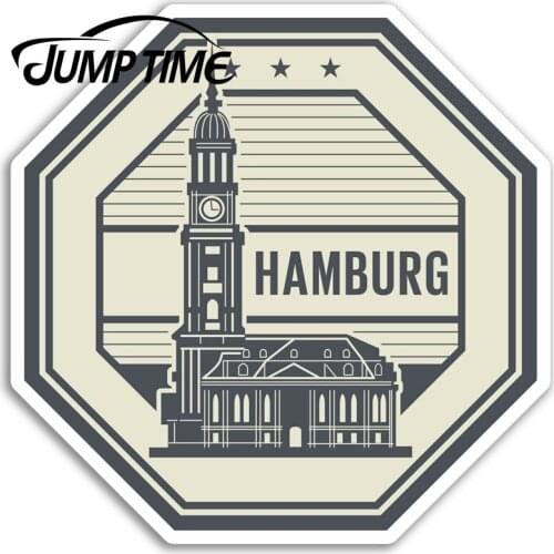 Jump Time Hamburg Vinyl Stickers Germany Travel Sticker Laptop Luggage Waterproof Car Decal Window Bumper Auto Accessories