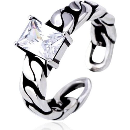 Hight Quality Thai Silver 2017 New Fashion Shiny Crystal 925 Sterling Silver Adjustable Size Rings for Women Jewelry Gift