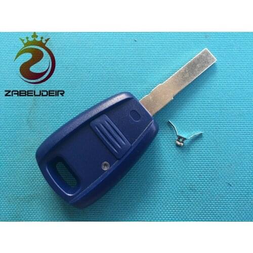1Pcs Of New Replacement Key Shell For Fiat Punto Bravo 1 Button Remote FOB Case Blank Uncut Blade Blue Color No Logo Auto Parts