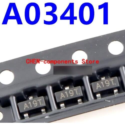 100pcs AO3401 MOS tube chip A19T SOT-23