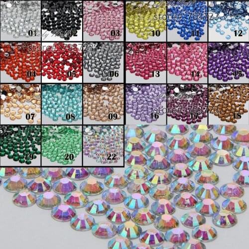 1000 pcs 4mm ss16 Resin Round Rhinestone Flatback Rhinestones 14 Facets DIY Nail Art Decoration Beads Color Choice N01-N22