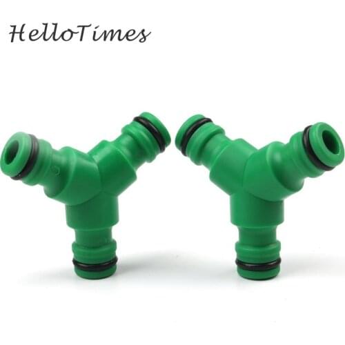 2pcs 1/2" 3 Way Quick Connector 16mm Hose Coupling Tap Adapter Splitter Garden Irrigation Watering Water Gun Tee Joints