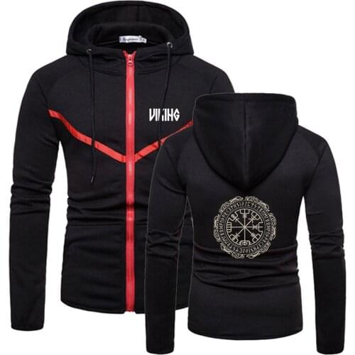 2020 New Men Spring Autumn Viking logo Muscle Sportswear Quality Comfortable Wild Hoodies Fitness Zipper Sweatshirts Hoodies
