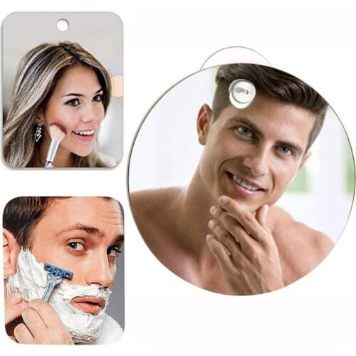 Acrylic Mirror Anti-drop Shaving Mirror Anti-fog Makeup Mirror Sticky Wall Suction Makeup Mirror Travel Bathroom Shower Mirror