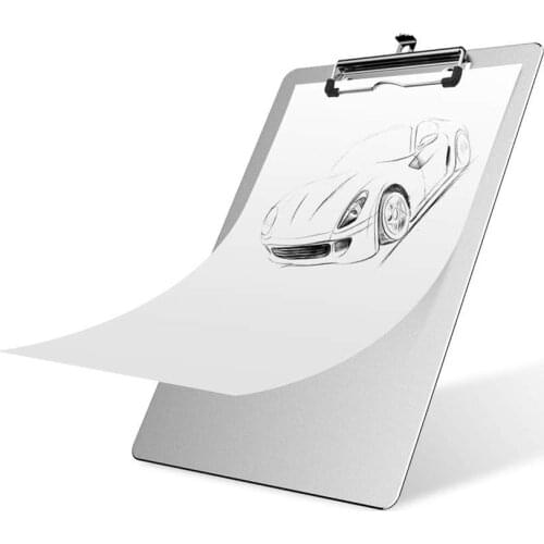 Aluminum Clipboard with Strong & Durable Metal Clip, 8.8x12.4inches Letter Size File A4 Aluminum Binder Holder for Office School