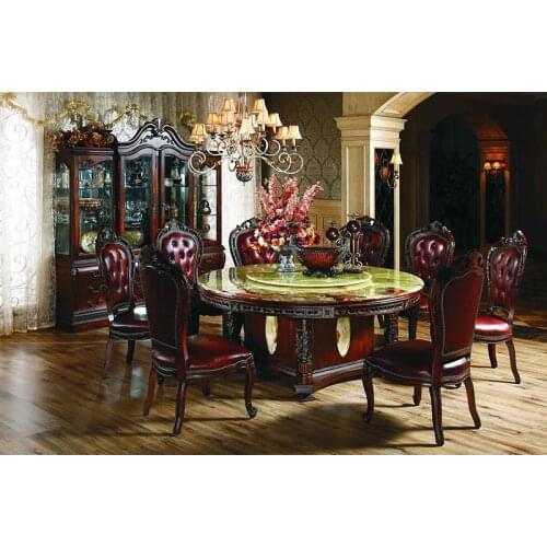 American light luxury ins wind solid wood round Nordic marble dining tableTable à manger en marbre GH146