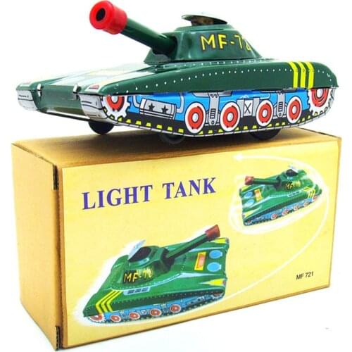 Antique Tin Toys Retro Metal Vehicles Toy Cars Home Decor inertia Tank Wind Up Tin Toys