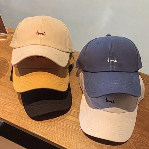 Embroidery Letter Baseball Cap for Adult Adjustable Size 6 Panels Unstructured Soft Crown Cotton Stylish Baseball Hat Women Men