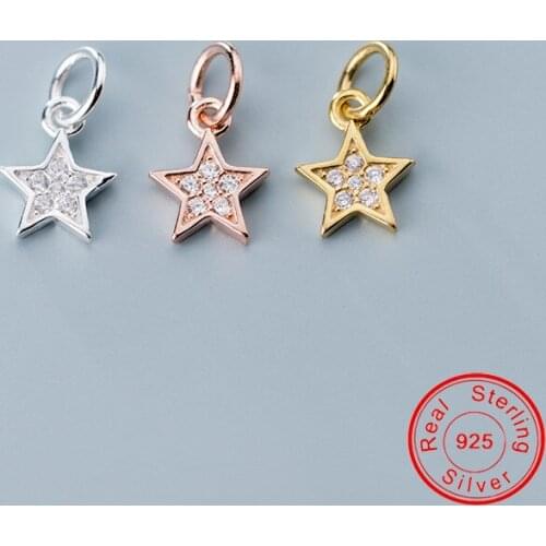 UQBing 9*7*1.5mm Silver/ Gold /Rose Gold Crystal Rhinestone Star Charms Pendant Jewelry Making Bracelet Necklace DIY
