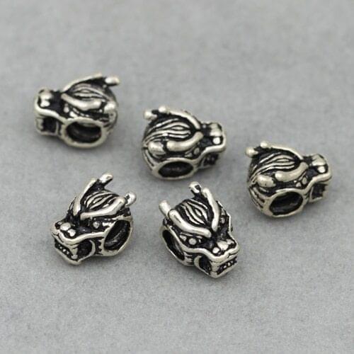 Handmade 925 silver dragon beads jewelry findings sterling silver jewelry accessories DIY beads dragon beads