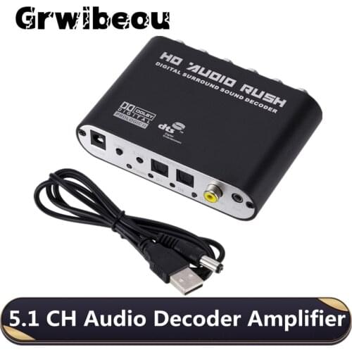 Digital to Analog 5.1 CH audio decoder amplifier SPDIF Coaxial to RCA DTS AC3 Optical digital Amplifier Analog Converte For TV