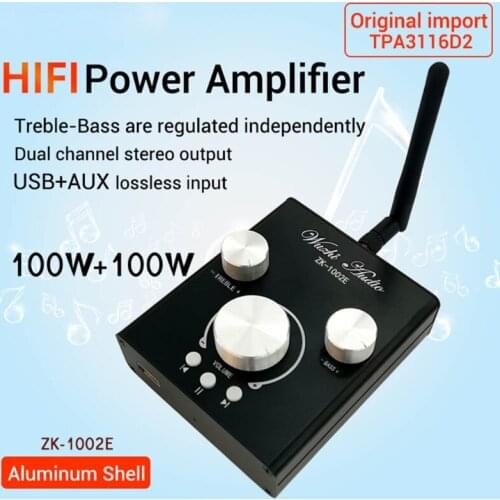 Digital Hifi Power Amplifier Board 100Wx2 Bluetooth-compatible 5.0 High Performance Home Speaker Module USB AUX Input