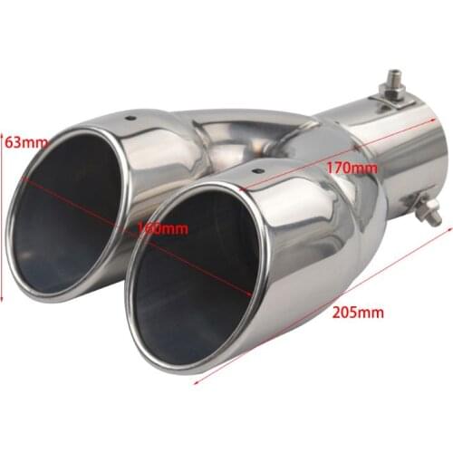 Muffler Muffler exhaust Dual Exhaust Tip Tailpipe 2.5 Inch Inlet 3" outlet 8.1" Length Polished Stainless 1.2mm Thickness Wall