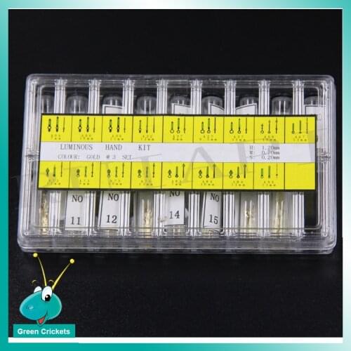 Golden Watch hands Kit Green Lumiuous 0.7/1.02/0.2mm Watch Hands Replacement Parts for Watchmakers