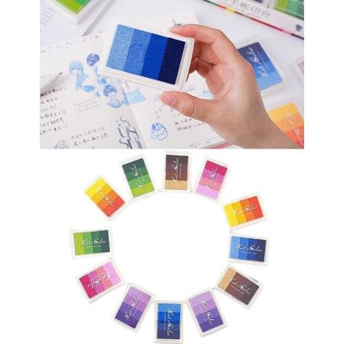 Non-Toxic Finger Printing Craft Ink Pads Rubbers Stamps for Card Making Paper Wood Fabric Set of 12 Multicolor